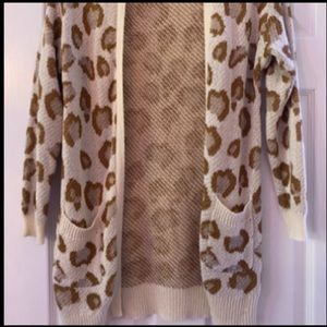 Cheetah Print Cardigan Child Large.
